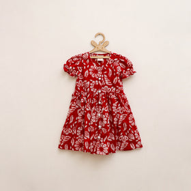 Pure Cotton Girls Frock Dress in Batik Block Prints (3-4 Years) 55