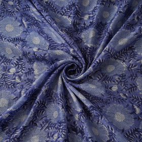 Blue - Sanganeri Hand Block Print Modal Silk Fabric 28