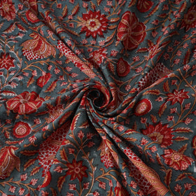 Green - Sanganeri Hand Block Print Modal Silk Fabric 29