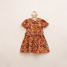 Pure Cotton Girls Frock Dress in Batik Block Prints (3-4 Years) 56