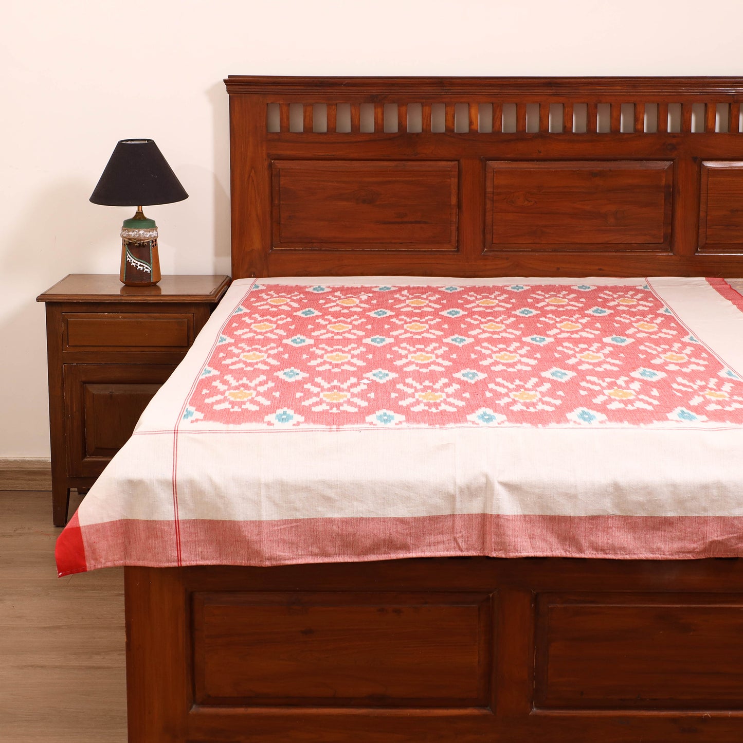 Pochampally Ikat Weave Cotton Single Bedsheet (90 x 60 in) 22