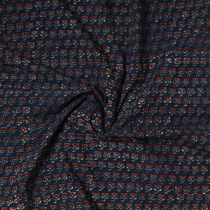 Blue - Ajrakh Block Printed Cotton Precut Fabric (1 meter) 39