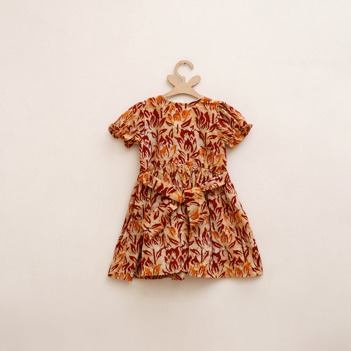Pure Cotton Girls Frock Dress in Batik Block Prints (3-4 Years) 56