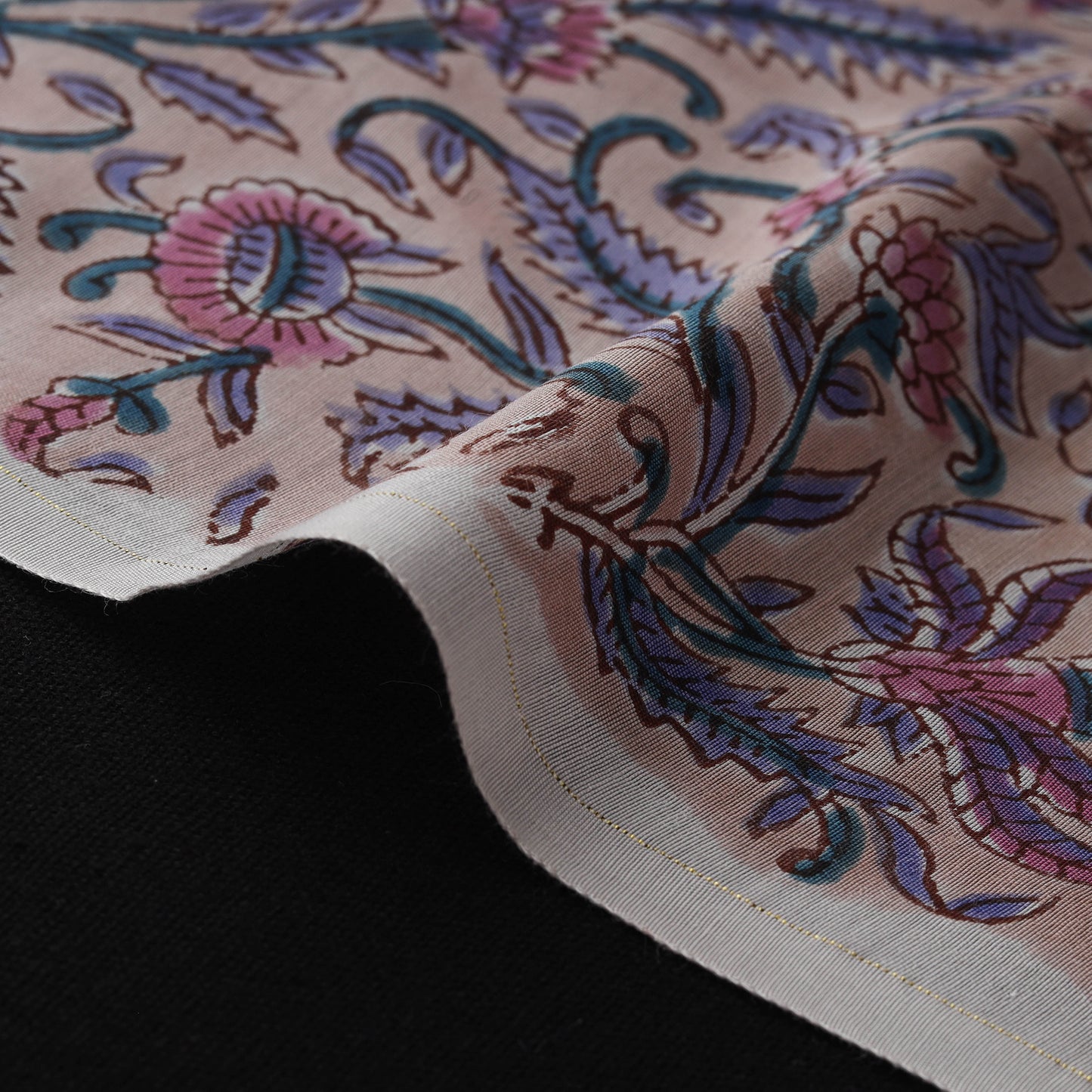 Pink - Sanganeri Hand Block Print Modal Silk Fabric 31