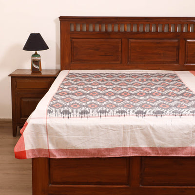 Pochampally Ikat Weave Cotton Single Bedsheet (90 x 60 in) 23