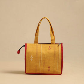 Orange Handcrafted Cotton Small Hand Bag