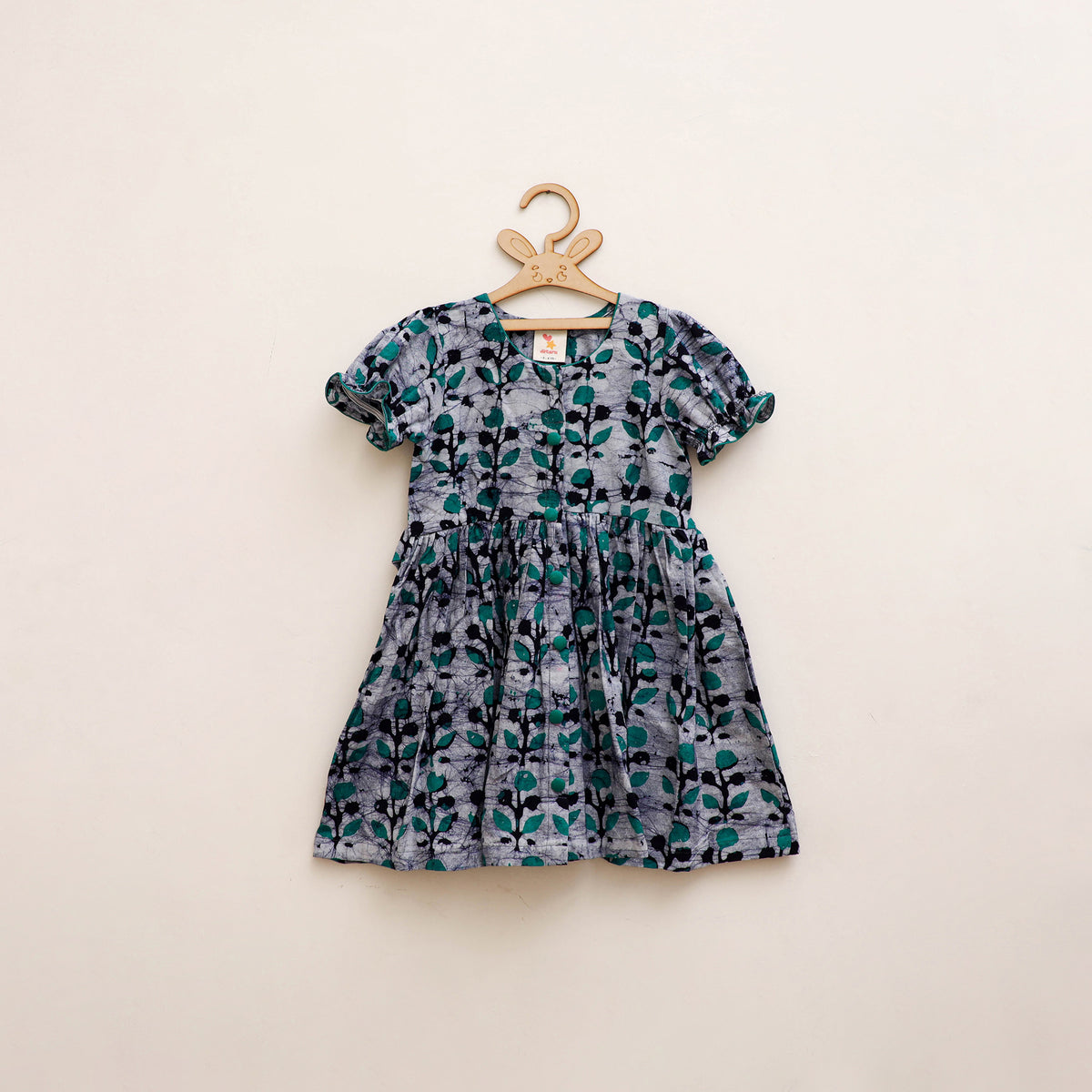Pure Cotton Girls Frock Dress in Batik Block Prints (3-4 Years) 58