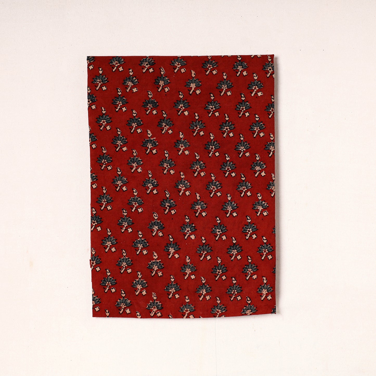 Red - Ajrakh Block Printed Cotton Precut Fabric (1 meter) 43
