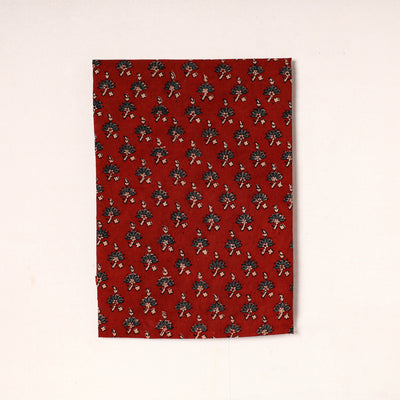 Red - Ajrakh Block Printed Cotton Precut Fabric (1 meter) 43