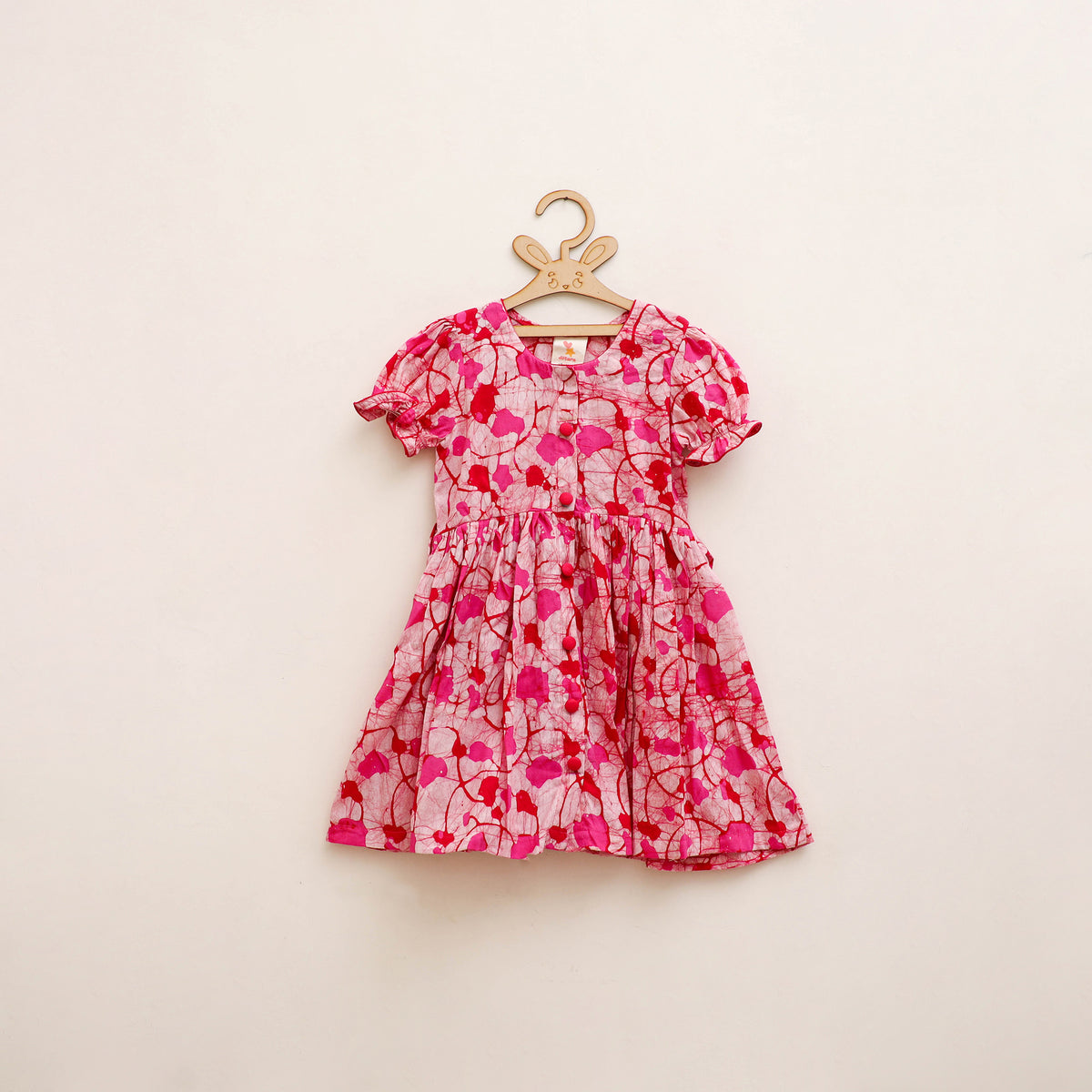 Pure Cotton Girls Frock Dress in Batik Block Prints (3-4 Years) 59