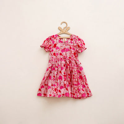 Pure Cotton Girls Frock Dress in Batik Block Prints (3-4 Years) 59