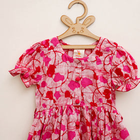Pure Cotton Girls Frock Dress in Batik Block Prints (3-4 Years) 59