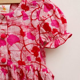 Pure Cotton Girls Frock Dress in Batik Block Prints (3-4 Years) 59