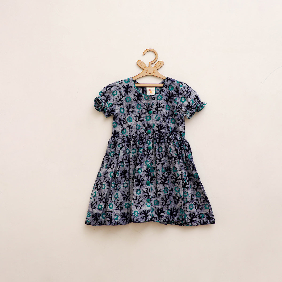 Pure Cotton Girls Frock Dress in Batik Block Prints (3-4 Years) 60