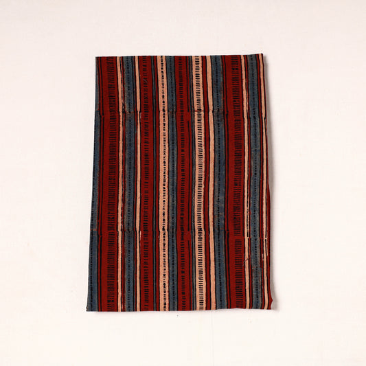 Multicolor - Ajrakh Block Printed Cotton Precut Fabric (1 meter) 46