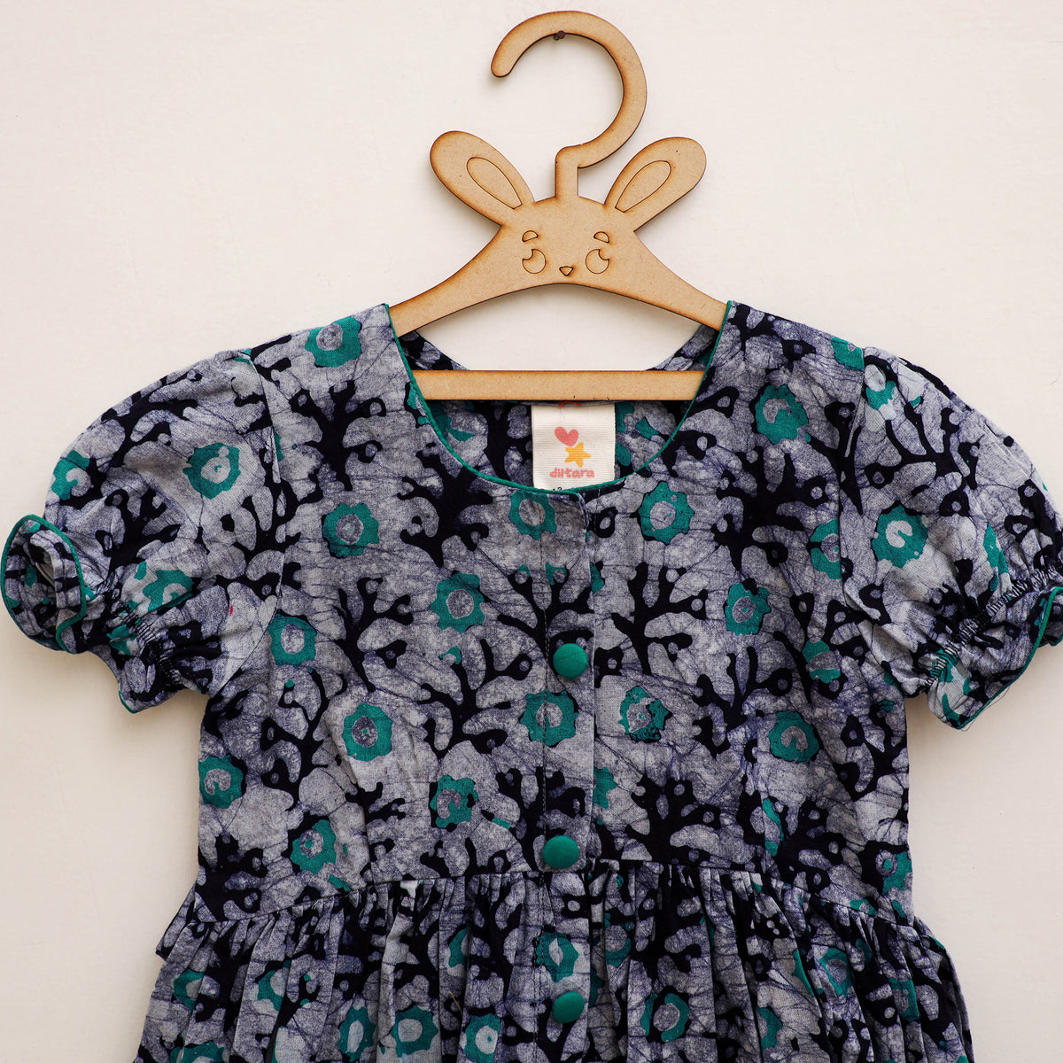 Pure Cotton Girls Frock Dress in Batik Block Prints (3-4 Years) 60