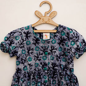 Pure Cotton Girls Frock Dress in Batik Block Prints (3-4 Years) 60