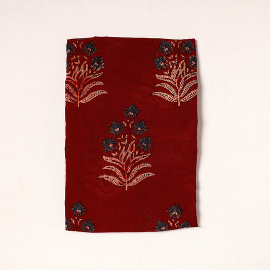 Red - Ajrakh Block Printed Cotton Precut Fabric (1.5 meter) 47
