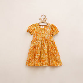 Pure Cotton Girls Frock Dress in Batik Block Prints (3-4 Years) 61