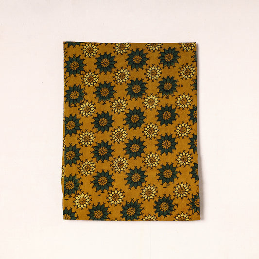 Yellow - Ajrakh Block Printed Cotton Precut Fabric (0.85 meter) 48
