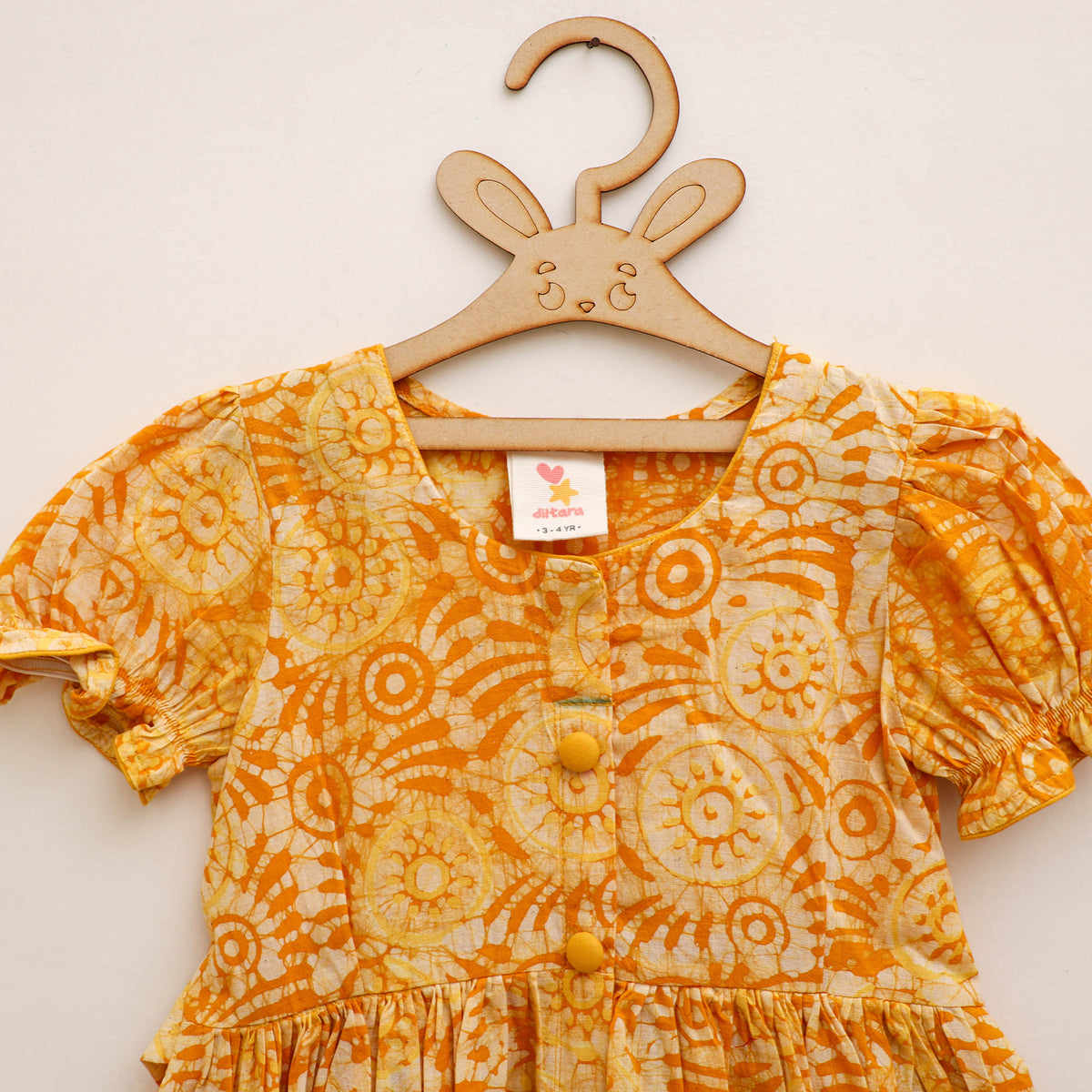 Pure Cotton Girls Frock Dress in Batik Block Prints (3-4 Years) 61