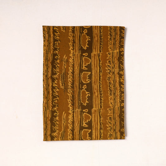 Yellow - Ajrakh Block Printed Cotton Precut Fabric (1 meter) 49