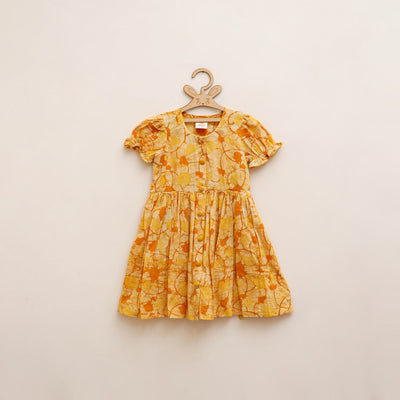 Pure Cotton Girls Frock Dress in Batik Block Prints (3-4 Years) 62
