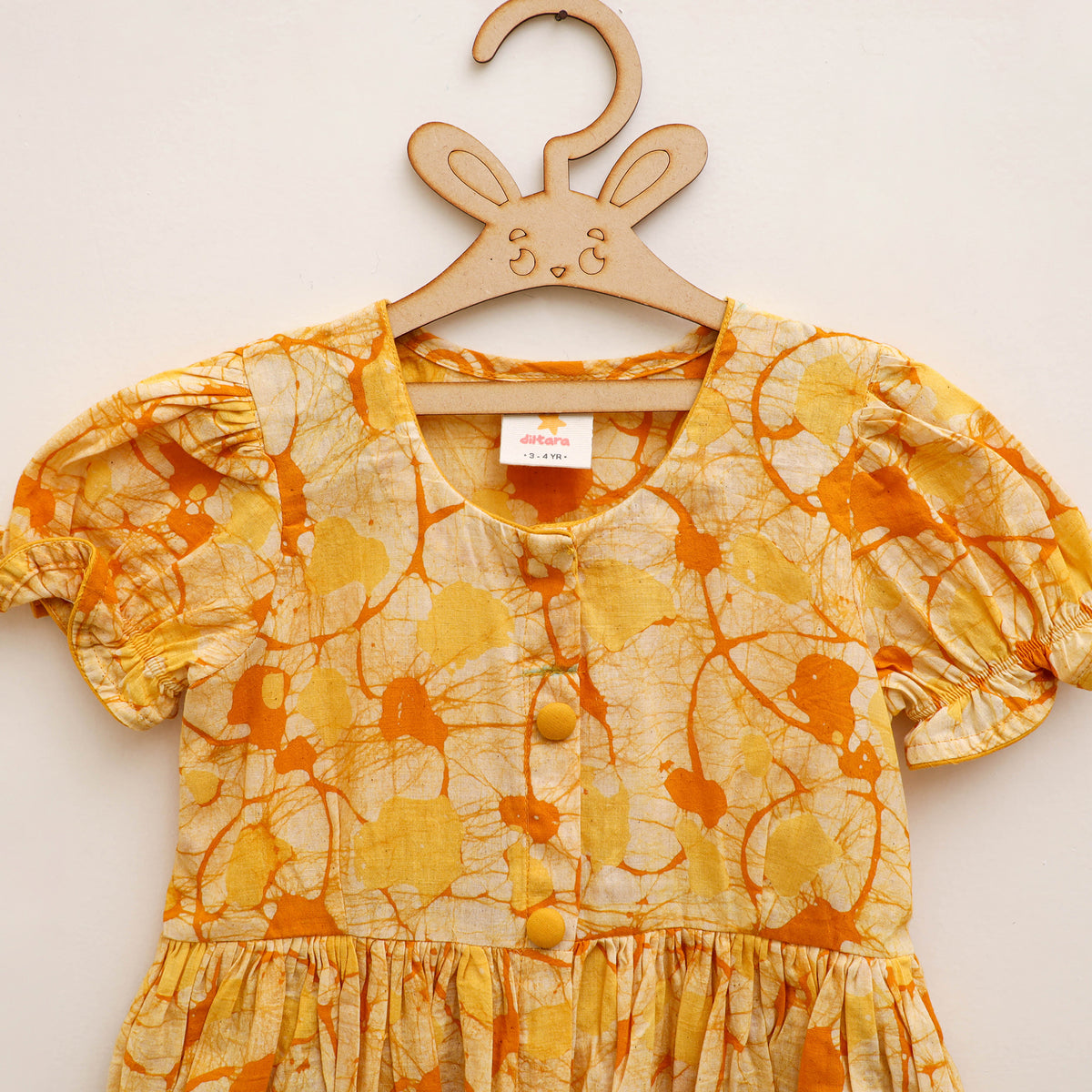 Pure Cotton Girls Frock Dress in Batik Block Prints (3-4 Years) 62