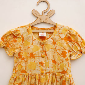 Pure Cotton Girls Frock Dress in Batik Block Prints (3-4 Years) 62