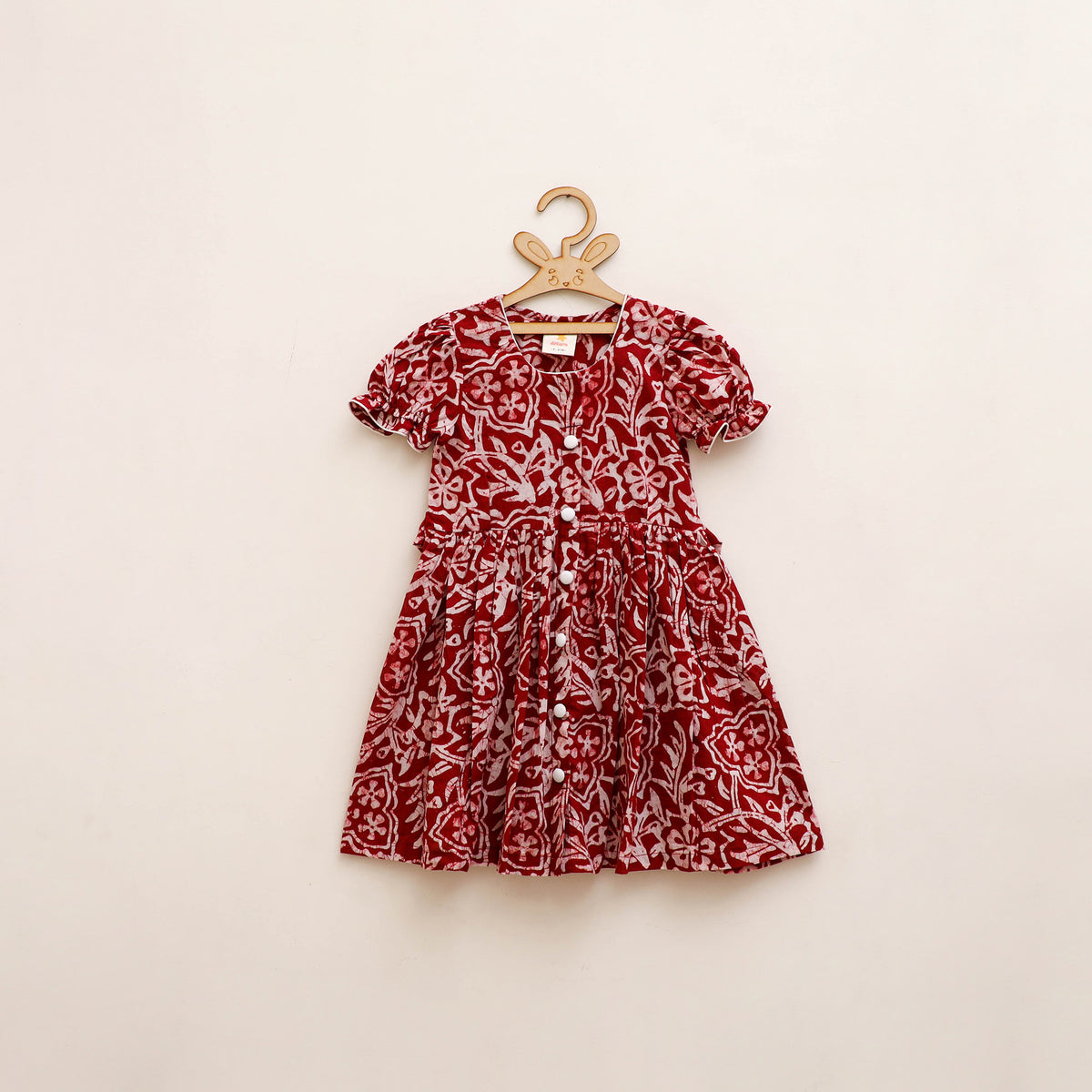 Pure Cotton Girls Frock Dress in Batik Block Prints (3-4 Years) 63