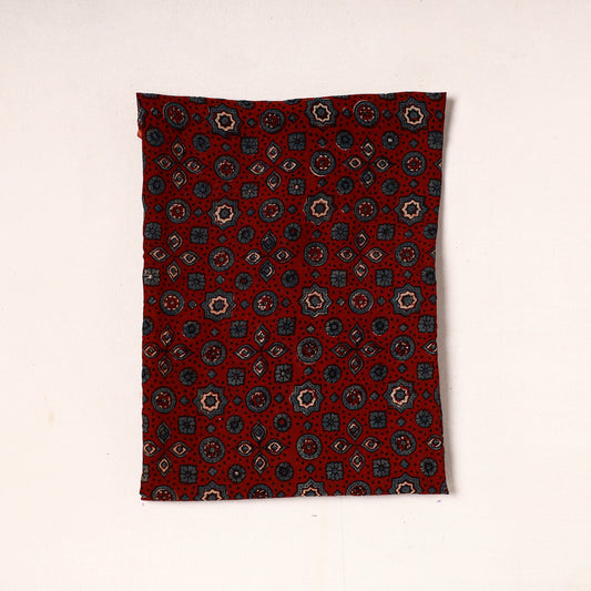 Red - Ajrakh Block Printed Cotton Precut Fabric (0.9 meter) 52