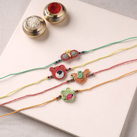 Handmade Crochet Rakhi by Samoolam (set of 4) 05