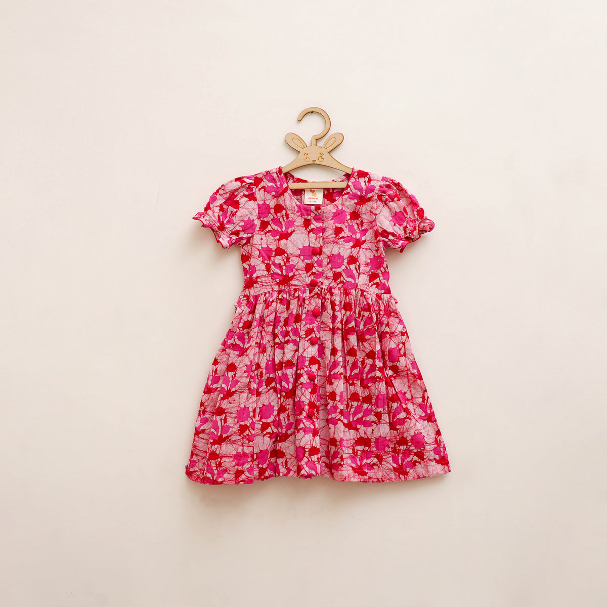 Pure Cotton Girls Frock Dress in Batik Block Prints (3-4 Years) 64