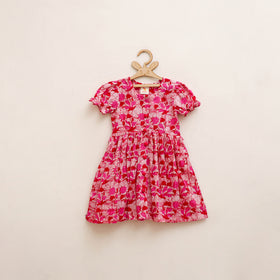 Pure Cotton Girls Frock Dress in Batik Block Prints (3-4 Years) 64