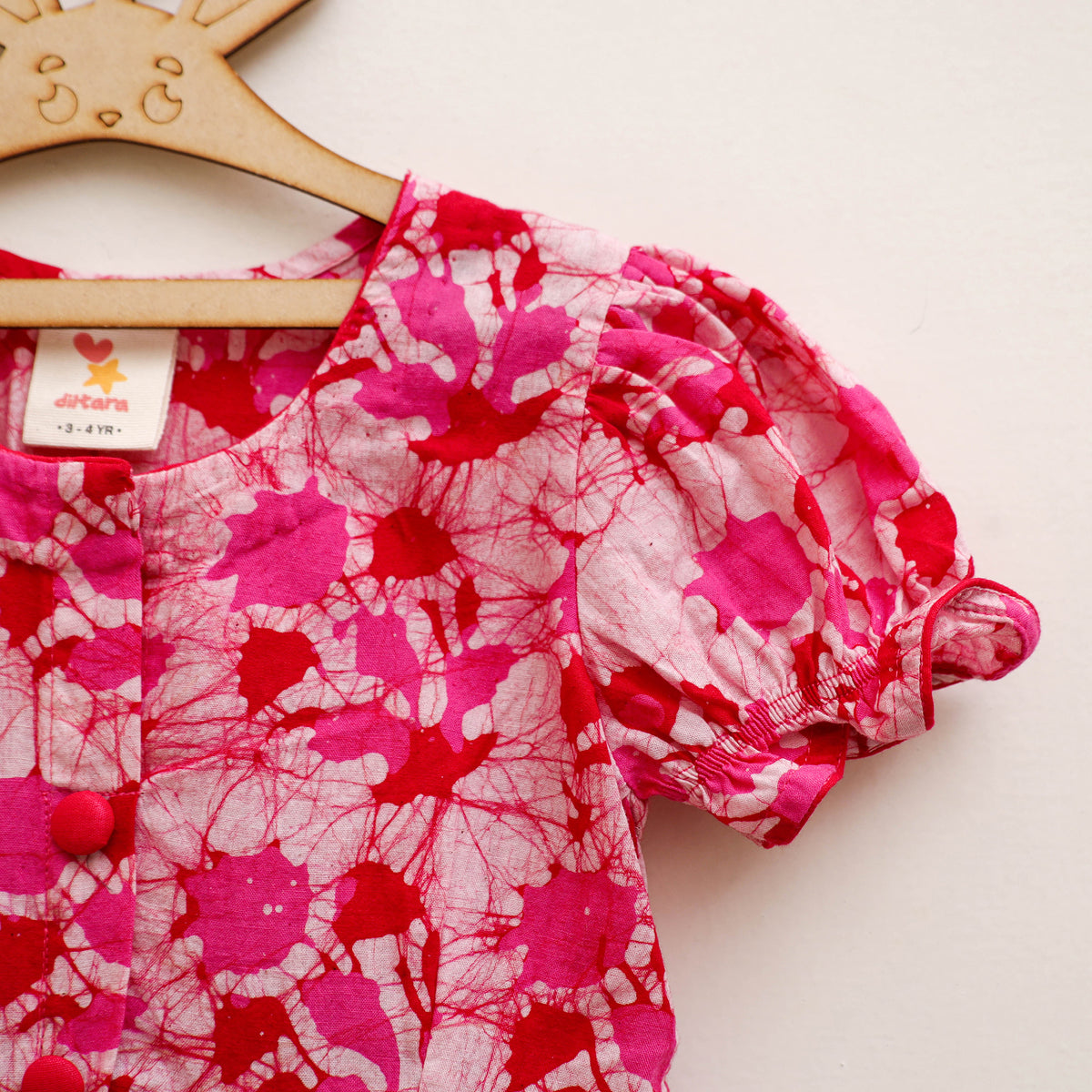 Pure Cotton Girls Frock Dress in Batik Block Prints (3-4 Years) 64