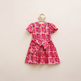 Pure Cotton Girls Frock Dress in Batik Block Prints (3-4 Years) 64