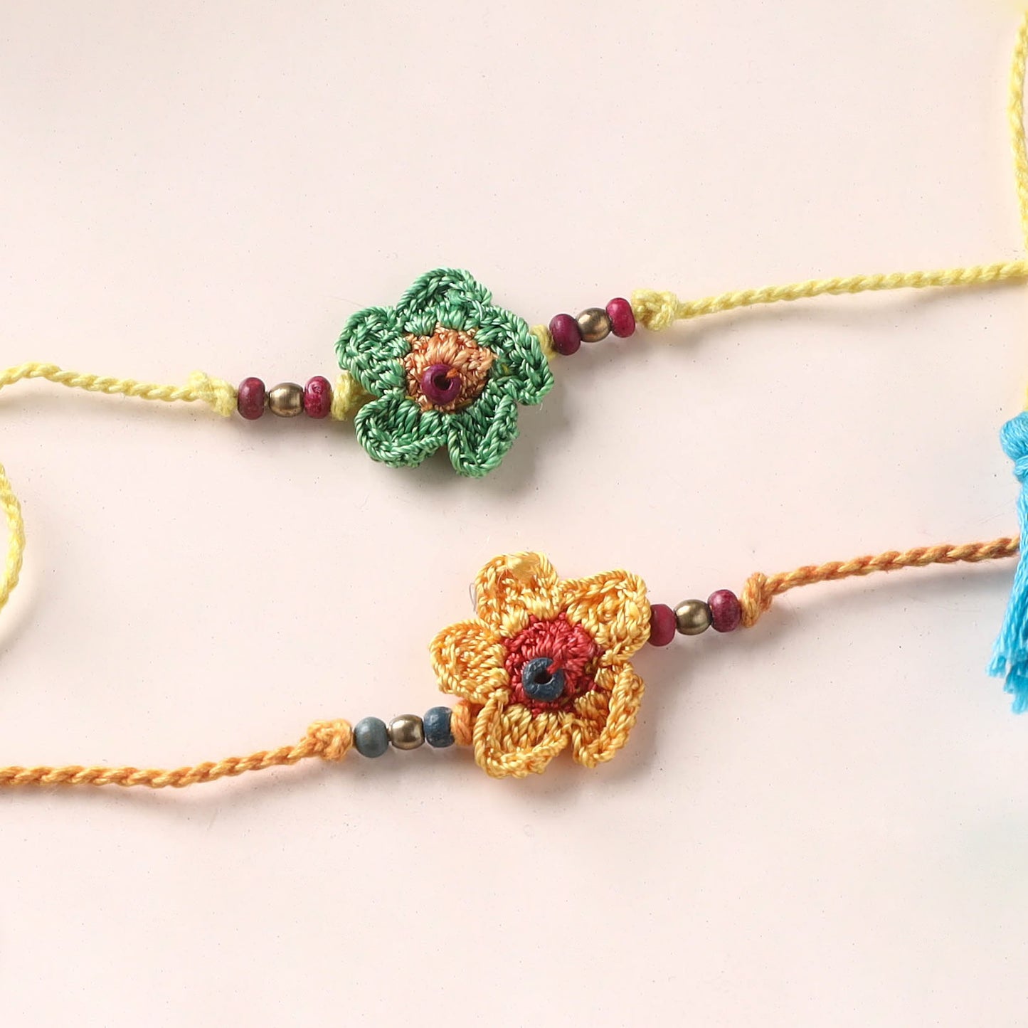 Flower -  Handmade Crochet Rakhi by Samoolam (set of 2) 07