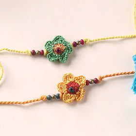 Flower -  Handmade Crochet Rakhi by Samoolam (set of 2) 07