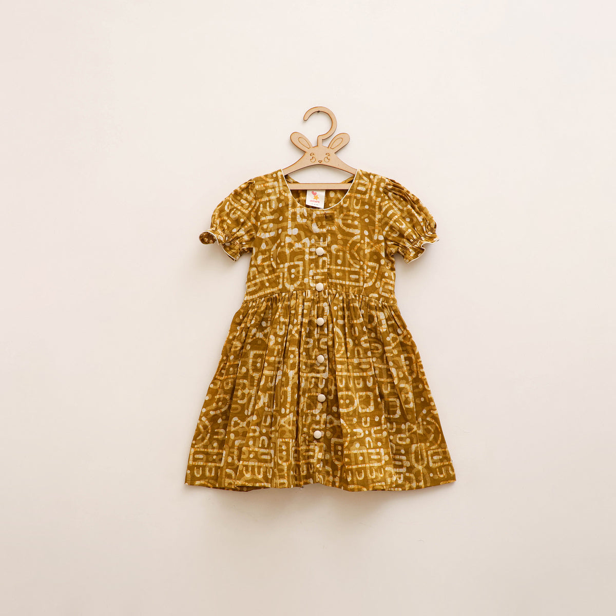 Pure Cotton Girls Frock Dress in Batik Block Prints (3-4 Years) 65