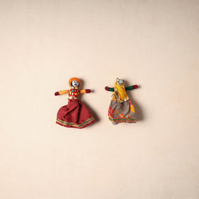 Multicolor - Rajasthani Puppet Couple Handmade Magnet (Set of 2) 01