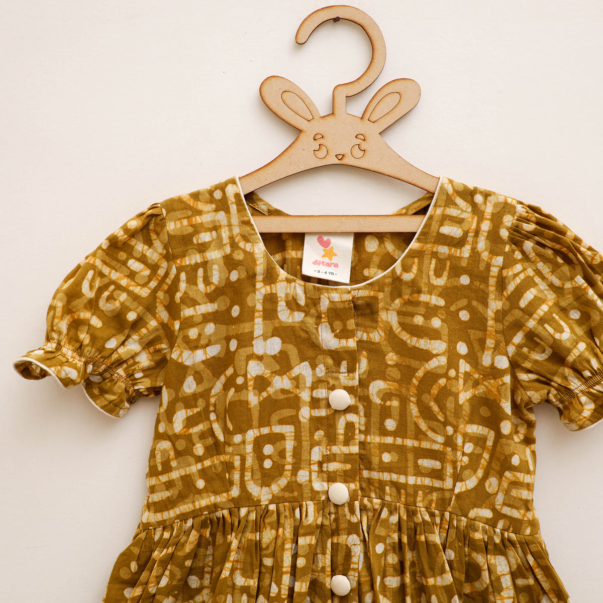 Pure Cotton Girls Frock Dress in Batik Block Prints (3-4 Years) 65