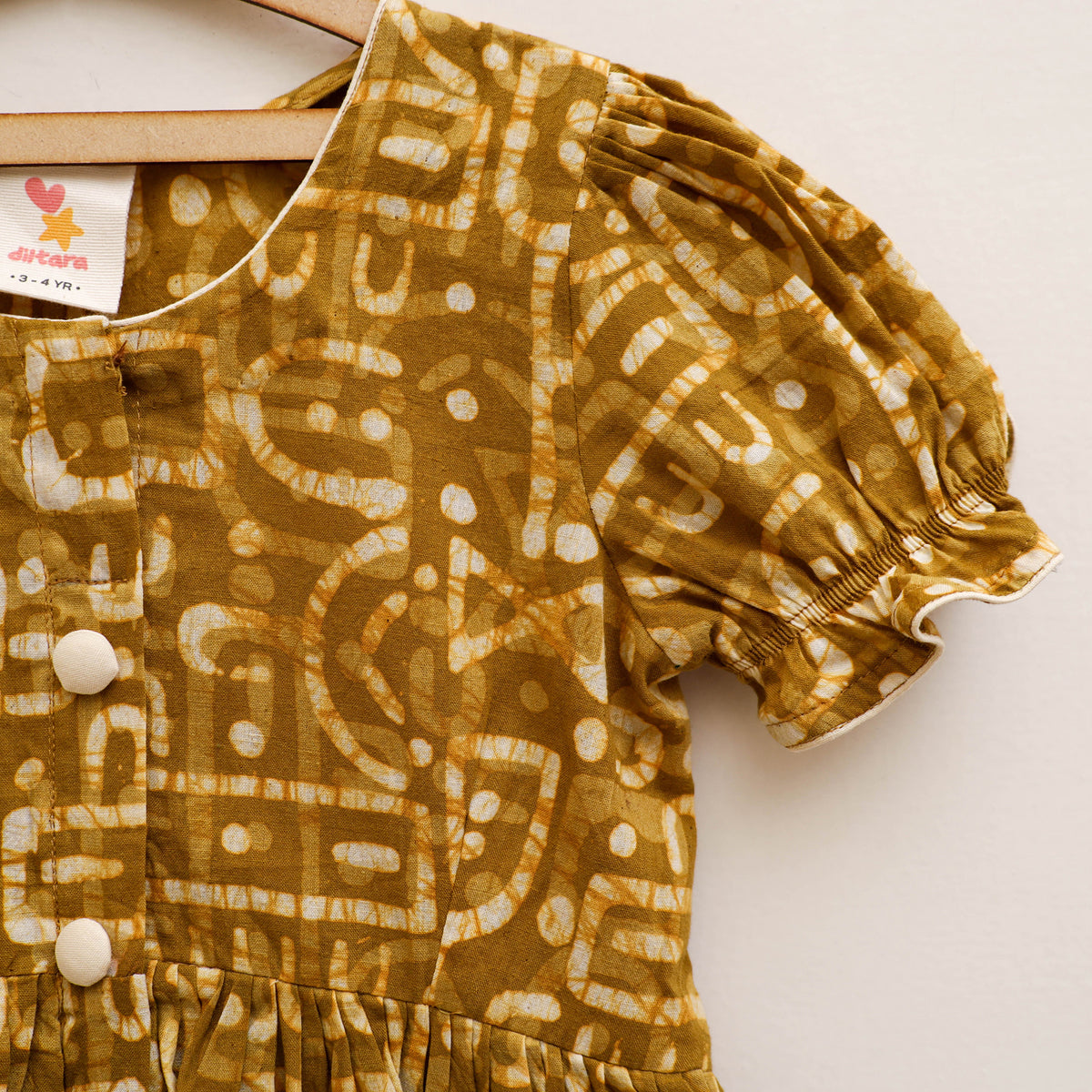 Pure Cotton Girls Frock Dress in Batik Block Prints (3-4 Years) 65