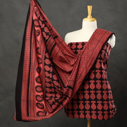  3pc Bagh Print Cotton Dress Material Set