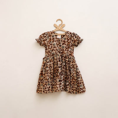 Pure Cotton Girls Frock Dress in Batik Block Prints (3-4 Years) 66