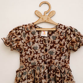 Pure Cotton Girls Frock Dress in Batik Block Prints (3-4 Years) 66