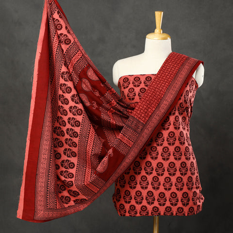  3pc Bagh Print Cotton Dress Material Set