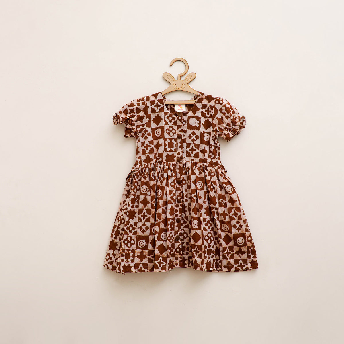 Pure Cotton Girls Frock Dress in Batik Block Prints (3-4 Years) 67