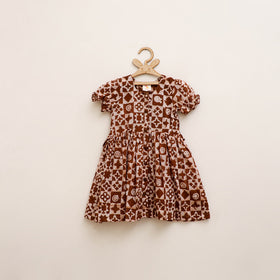 Pure Cotton Girls Frock Dress in Batik Block Prints (3-4 Years) 67