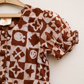 Pure Cotton Girls Frock Dress in Batik Block Prints (3-4 Years) 67
