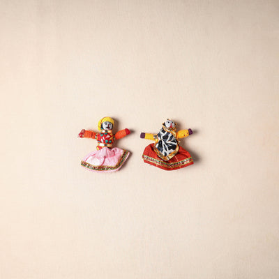 Multicolor - Rajasthani Puppet Couple Handmade Magnet (Set of 2) 02
